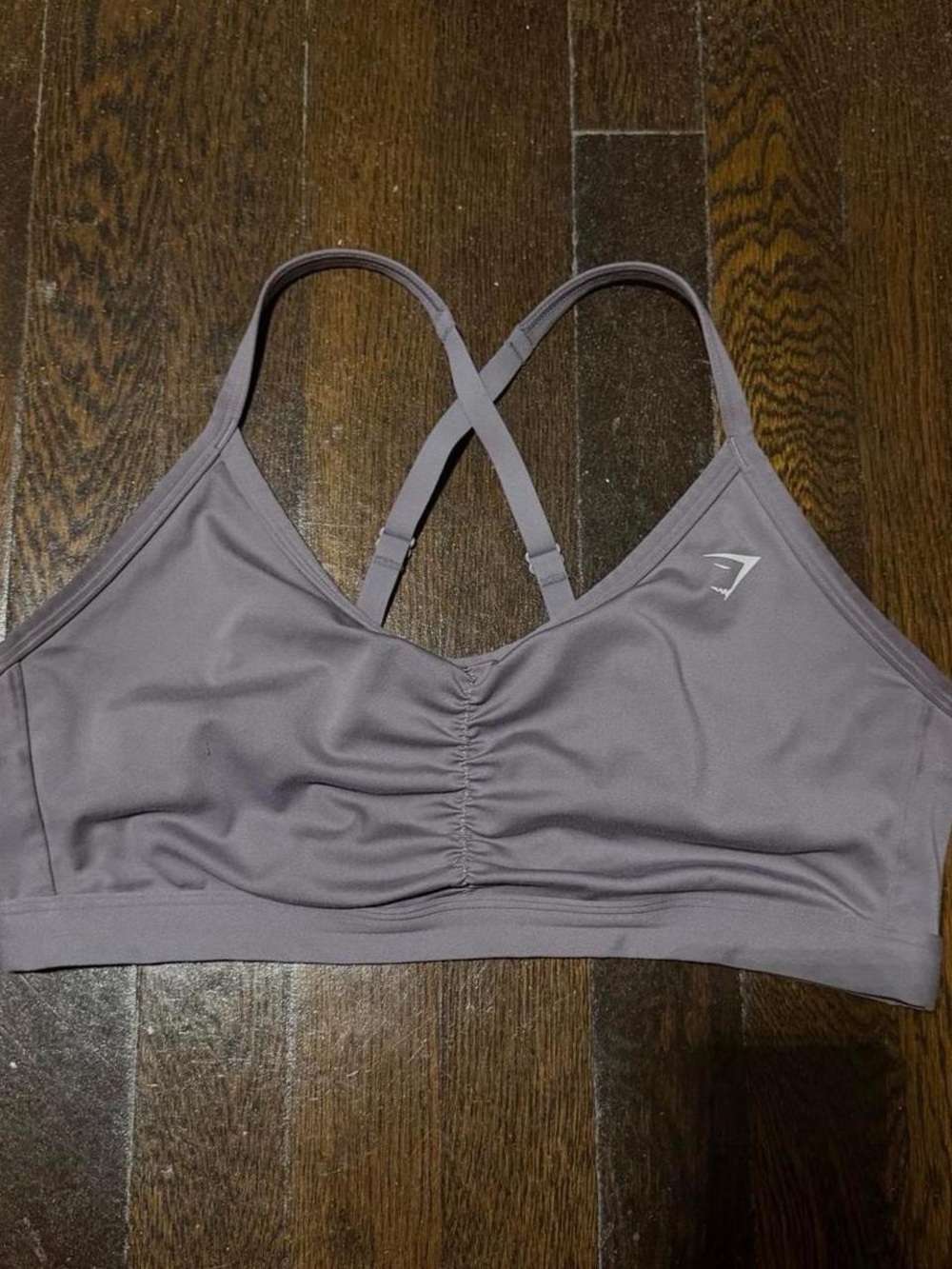 Gymshark Women's Seamless Lavender Cross-Back Ruched Sports Bra